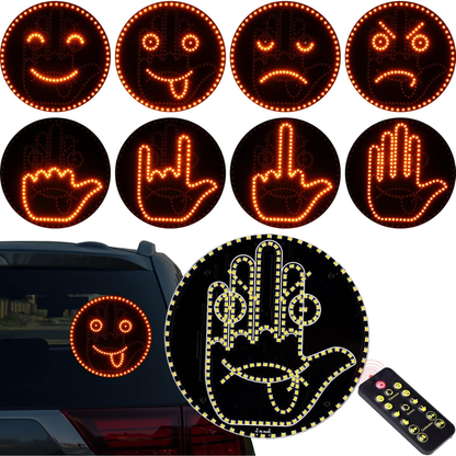 LED Light for Car Rear Windshield | 8 Funny Expressions | Remote Control | Road Mood